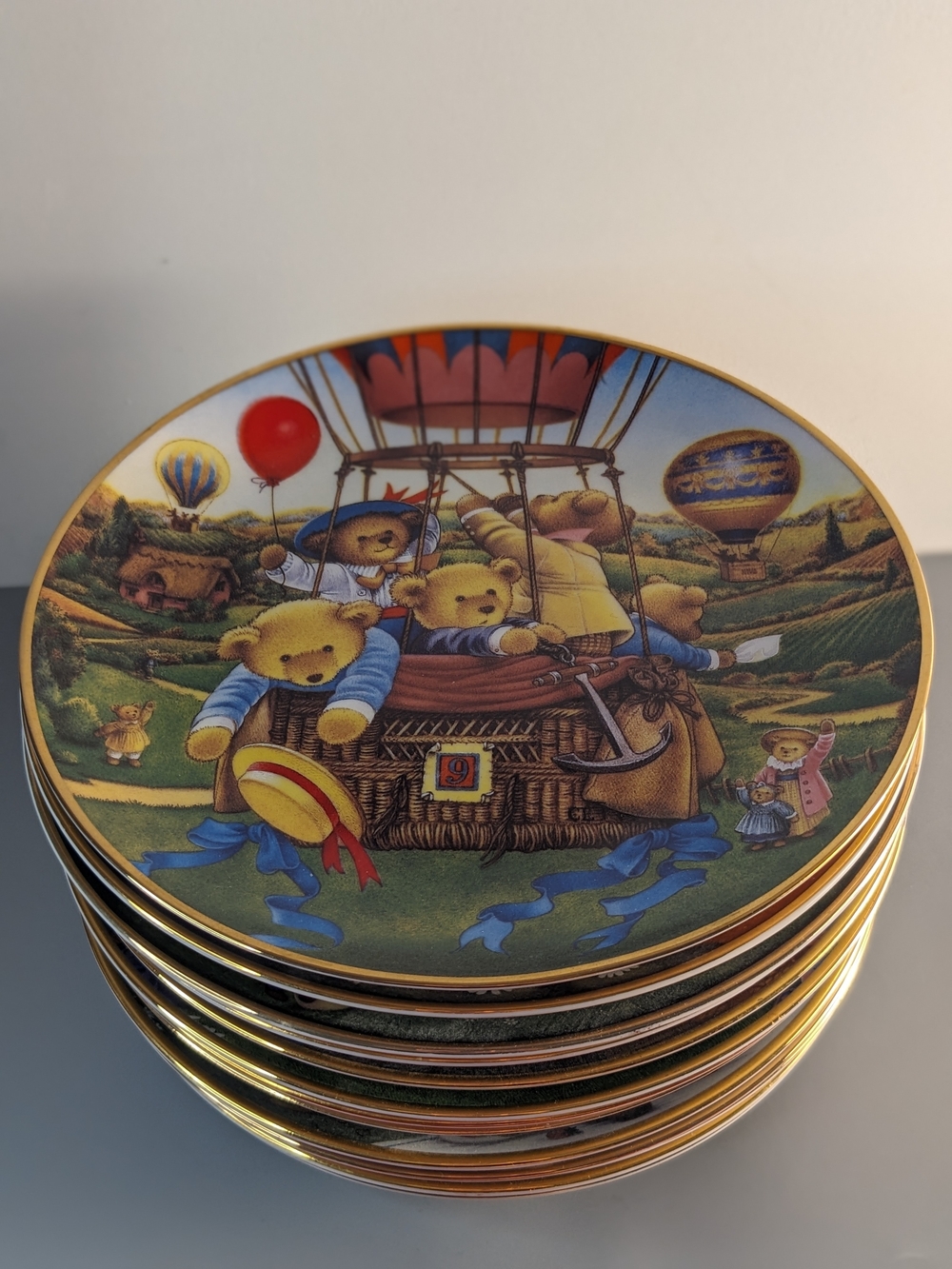 VTG Franklin Mint Plates Carol Lawson Teddy Bear Collector Plate Collection 13
